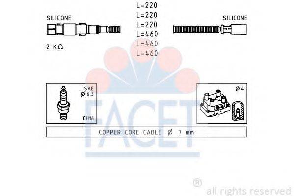 FACET 49643 Комплект дротів запалювання