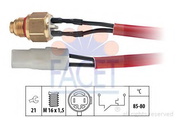 FACET 75150 Термивимикач, вентилятор радіатора