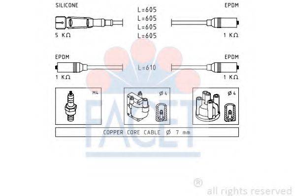 FACET 48965 Комплект дротів запалювання