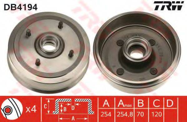 TRW DB4194 Гальмівний барабан