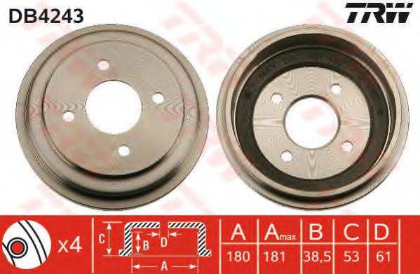 TRW DB4243 Гальмівний барабан