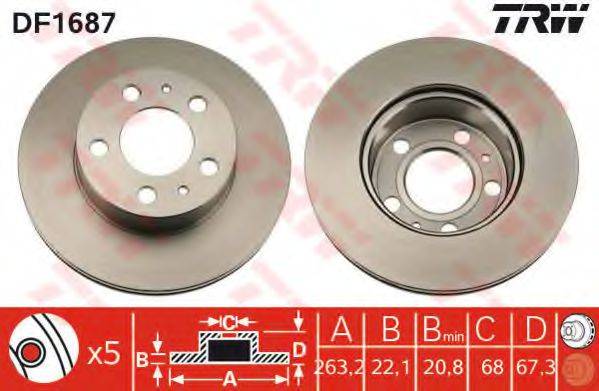 TRW DF1687 гальмівний диск