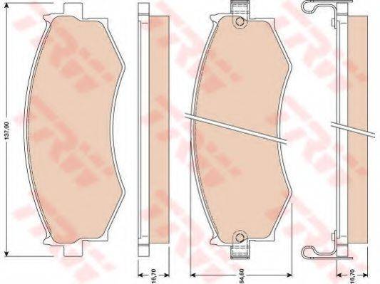 TRW GDB1016 Комплект гальмівних колодок, дискове гальмо