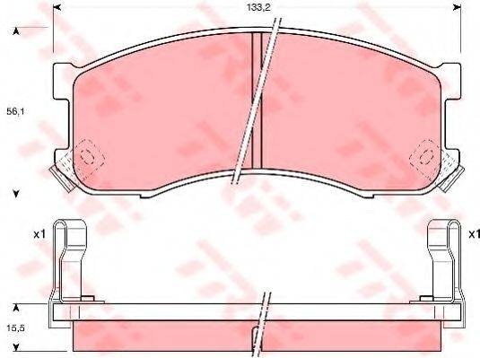 TRW GDB1037 Комплект гальмівних колодок, дискове гальмо