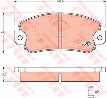 TRW GDB1297 Комплект гальмівних колодок, дискове гальмо