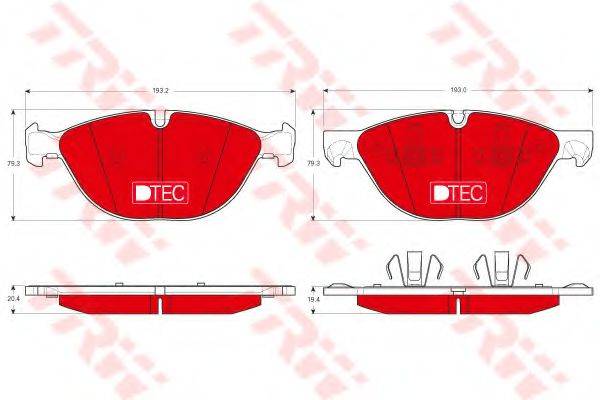 TRW GDB1728DTE Комплект гальмівних колодок, дискове гальмо