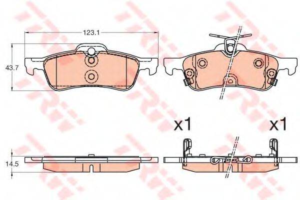 TRW GDB3588 Комплект гальмівних колодок, дискове гальмо