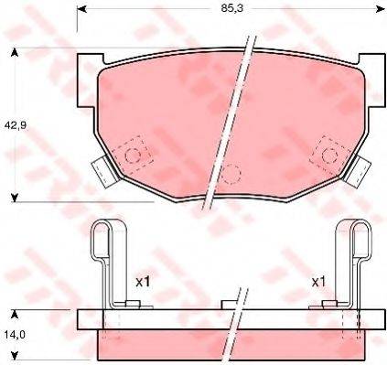 TRW GDB368 Комплект гальмівних колодок, дискове гальмо