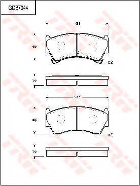 TRW GDB7044 Комплект гальмівних колодок, дискове гальмо