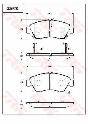 TRW GDB7730 Комплект гальмівних колодок, дискове гальмо