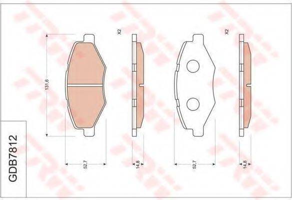 TRW GDB7812 Комплект гальмівних колодок, дискове гальмо