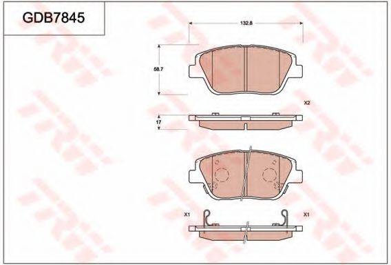 TRW GDB7845 Комплект гальмівних колодок, дискове гальмо