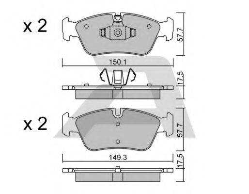 AISIN BPBM1003 Комплект гальмівних колодок, дискове гальмо