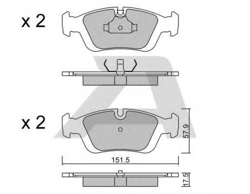 AISIN BPBM1005 Комплект гальмівних колодок, дискове гальмо