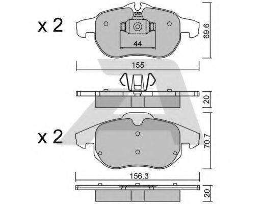 AISIN BPFI1021 Комплект гальмівних колодок, дискове гальмо