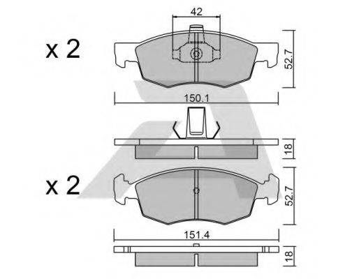 AISIN BPFI1022 Комплект гальмівних колодок, дискове гальмо