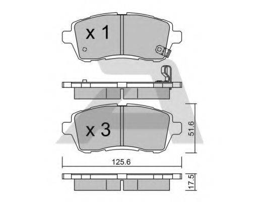 AISIN BPFO1002 Комплект гальмівних колодок, дискове гальмо