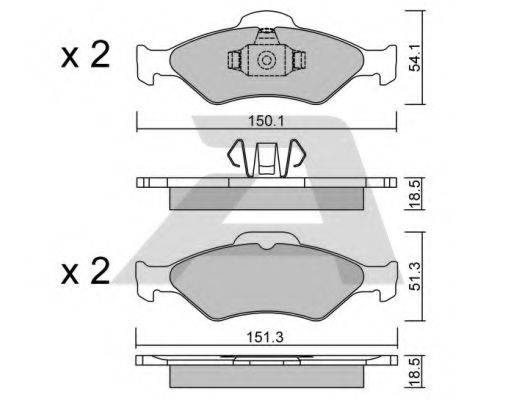 AISIN BPFO1012 Комплект гальмівних колодок, дискове гальмо