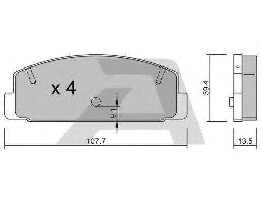 AISIN BPMZ2001 Комплект гальмівних колодок, дискове гальмо