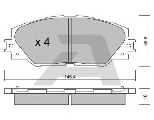 AISIN BPTO1011 Комплект гальмівних колодок, дискове гальмо