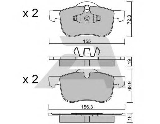 AISIN BPVO1001 Комплект гальмівних колодок, дискове гальмо