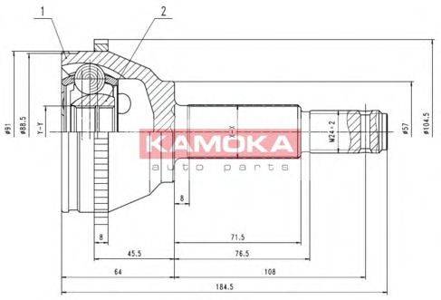 KAMOKA 6281 Шарнірний комплект, приводний вал