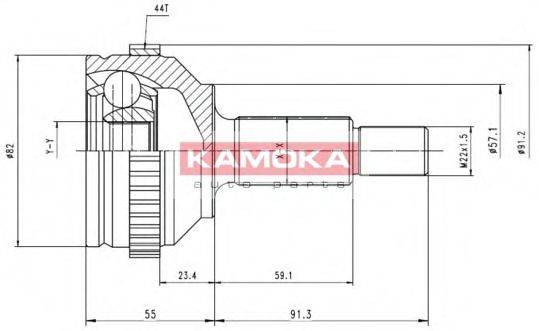 KAMOKA 6714 Шарнірний комплект, приводний вал