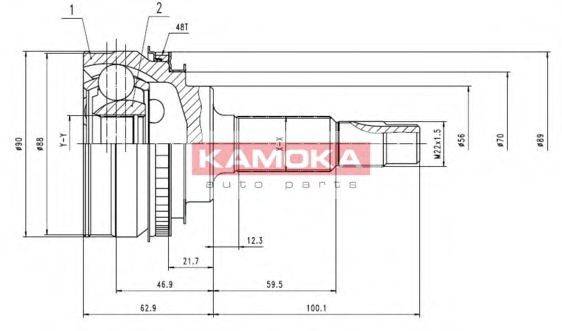 KAMOKA 6890 Шарнірний комплект, приводний вал