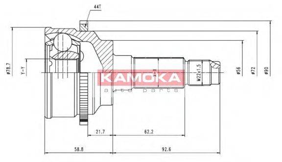 KAMOKA 7044 Шарнірний комплект, приводний вал