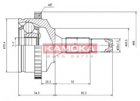 KAMOKA 7146 Шарнірний комплект, приводний вал