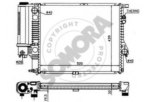 SOMORA 041242 Радіатор, охолодження двигуна
