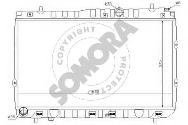 SOMORA 112040A Радіатор, охолодження двигуна