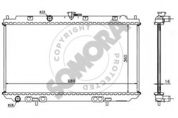 SOMORA 193440 Радіатор, охолодження двигуна