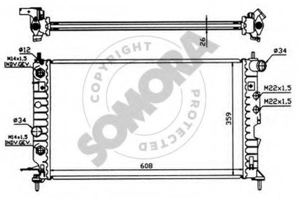 SOMORA 210442 Радіатор, охолодження двигуна