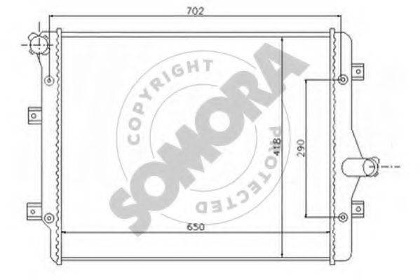 SOMORA 351040C Радіатор, охолодження двигуна