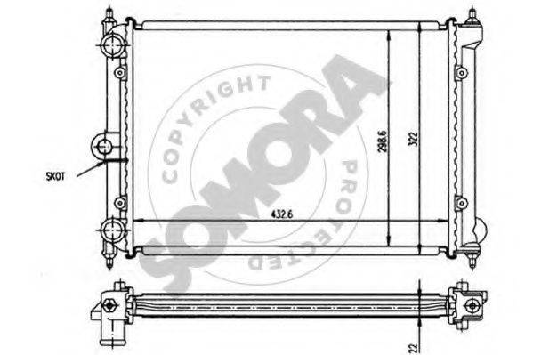 SOMORA 355140 Радіатор, охолодження двигуна