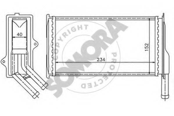 SOMORA 244350 Теплообмінник, опалення салону