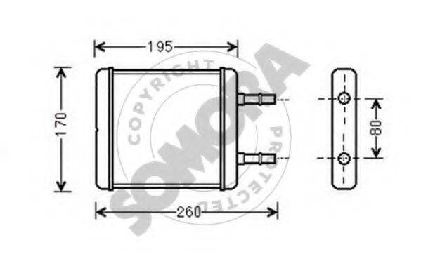 SOMORA 130550 Теплообмінник, опалення салону