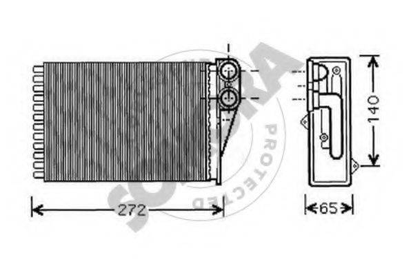 SOMORA 221550 Теплообмінник, опалення салону