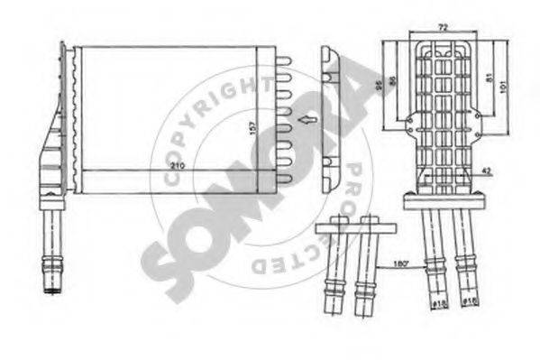 SOMORA 242050A Теплообмінник, опалення салону