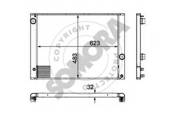 SOMORA 041340B Радіатор, охолодження двигуна