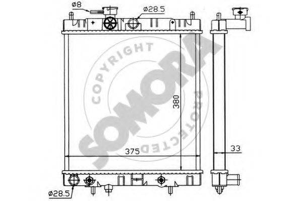 SOMORA 190841 Радіатор, охолодження двигуна