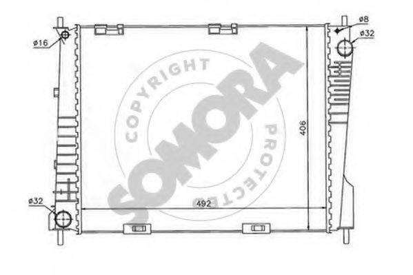 SOMORA 241140A Радіатор, охолодження двигуна