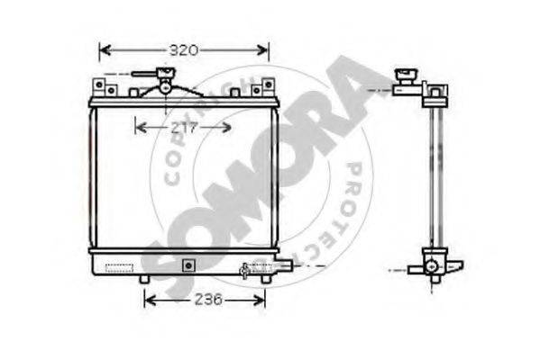 SOMORA 307040 Радіатор, охолодження двигуна