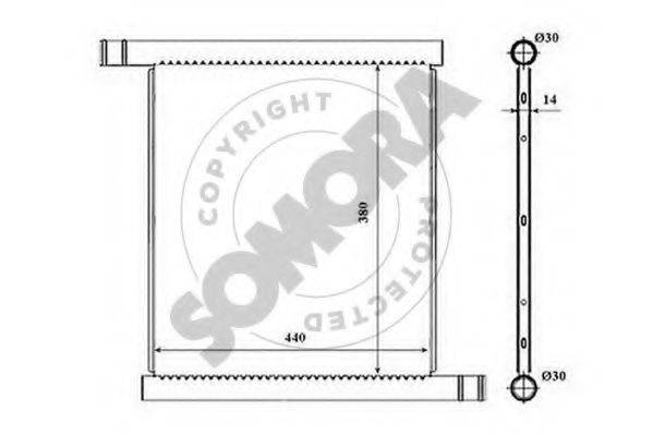 SOMORA 340140 Радіатор, охолодження двигуна
