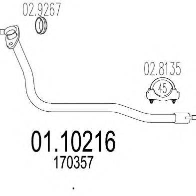 MTS 0110216 Труба вихлопного газу
