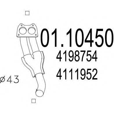 MTS 0110450 Труба вихлопного газу
