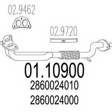 MTS 0110900 Труба вихлопного газу