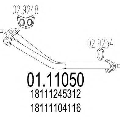 MTS 0111050 Труба вихлопного газу