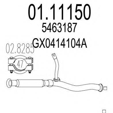 MTS 0111150 Труба вихлопного газу
